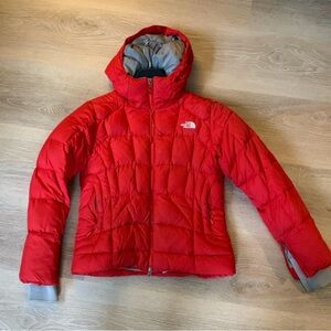 The North Face Fire Vibrant Red Zip up Puffer Jacket size small